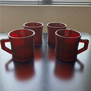 Vintage Amberina Carnival Mugs